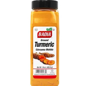 Badia Ground Turmeric Powder, 16 oz - Premium Curcuma Seasoning for Cooking, Golden Flavor & Rich Aroma