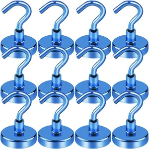 Cruise Ship Essentials, 80Lb Magnetic Hooks for Cruise Cabins, Strong Magnetic Hooks for Hanging, Refrigerator, Celling, Grill, Fridge,-12Pack