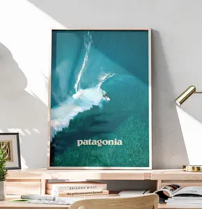 Surfing Wave Poster | Ocean Wall Art | Beach Surf Print | Coastal Home Decor for Living Room Bedroom