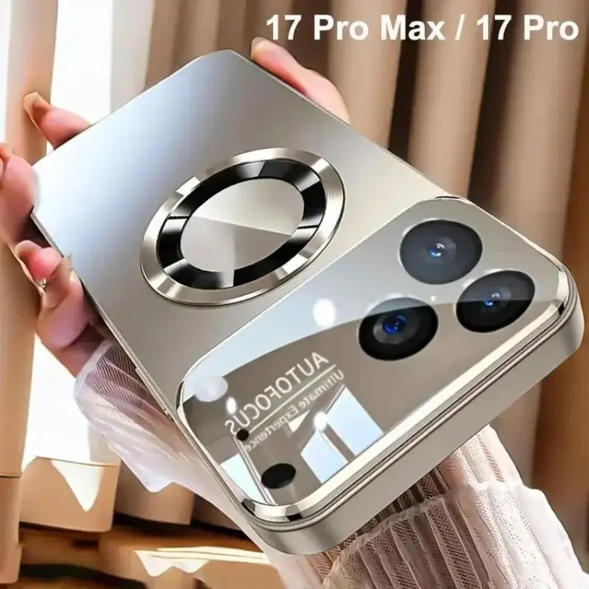 Matte Titanium-Color Magnetic Protective Shell for iPhone 17/16/15/14/13/12/11 Pro Max, High-Quality TPU PC Blend iPhone Series Case for MagSafe Wireless Cover, Minimalist Design