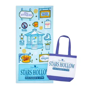 Jay Franco Beach Towel and Tote Bag Set - 16" x 14.5" Canvas Shoulder Handbag with 28" x 58" Super Soft Absorbent Bath Towel, Official Licensed Product Gilmore Girls, Aristocats, Strawberry Shortcake, Sex in the City, Star Wars