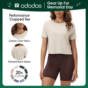 ODODOS Women's Performance Cropped Tee odSTRATUM Tech Ultra Soft UPF 50+ Quick-Dry Crew Neck T-Shirt for All-Day Comfort summerwins