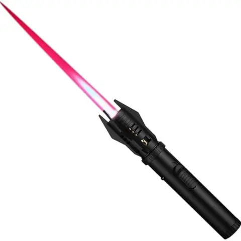 Torch Lighter - Outdoor Lightsaber, Red/Blue Flame Adjustable With Safety Lock, Windproof Jet Flame Cool Lighter for Candles, Grill, BBQ, Camping & Gift,Refillable Butane Gas(Gas Not Included)