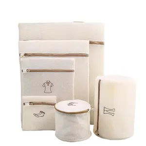 6-Piece Mesh Laundry Bags Set, Durable and Reusable, Ideal for Delicate Items, Perfect for Travel and Home Use, Easy to Clean Design