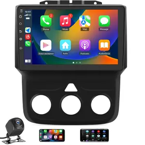 Android Radio for【Dodge Ram manual air conditioning  2013-2019 (for Manual AC Only) 】with Wireless CarPlay Android Auto, 9 inch Touchscreen FM/USB GPS Bluetooth Hd Display Navigation