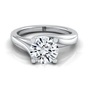 The Joplin Twisted Solitaire Engagement Ring Setting for Round Diamonds in Platinum