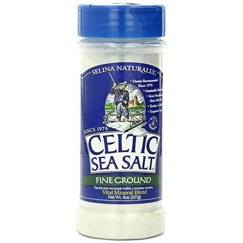 Celtic Sea Salt Fine Ground Shaker Jar, 8 Ounce | Unprocessed Whole Salt, No Additives, Non-GMO Verified, Kosher Certified, , Gently Milled for Table and Pantry homeessentials