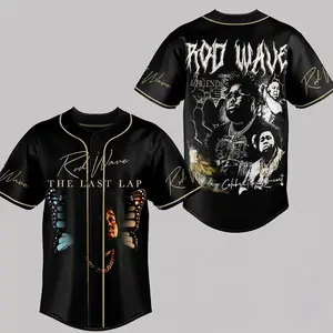 Rod Wave Nostalgia Shirt Rap Music Button Up Baseball Jersey Urban Clothing HY4078