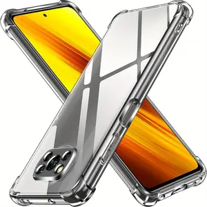 Case for Xiaomi Poco X3 Pro / Poco X3 NFC / Poco X3, Clear Phone Case with Reinforced Corners Camera Protection Bumper Slim Fit Shockproof Flexible TPU Case, Transparent