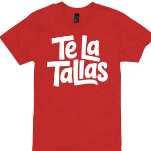 Te La Tallas Short-Sleeve T-Shirt, Polyester-Cotton Fabric with Stitched Hem