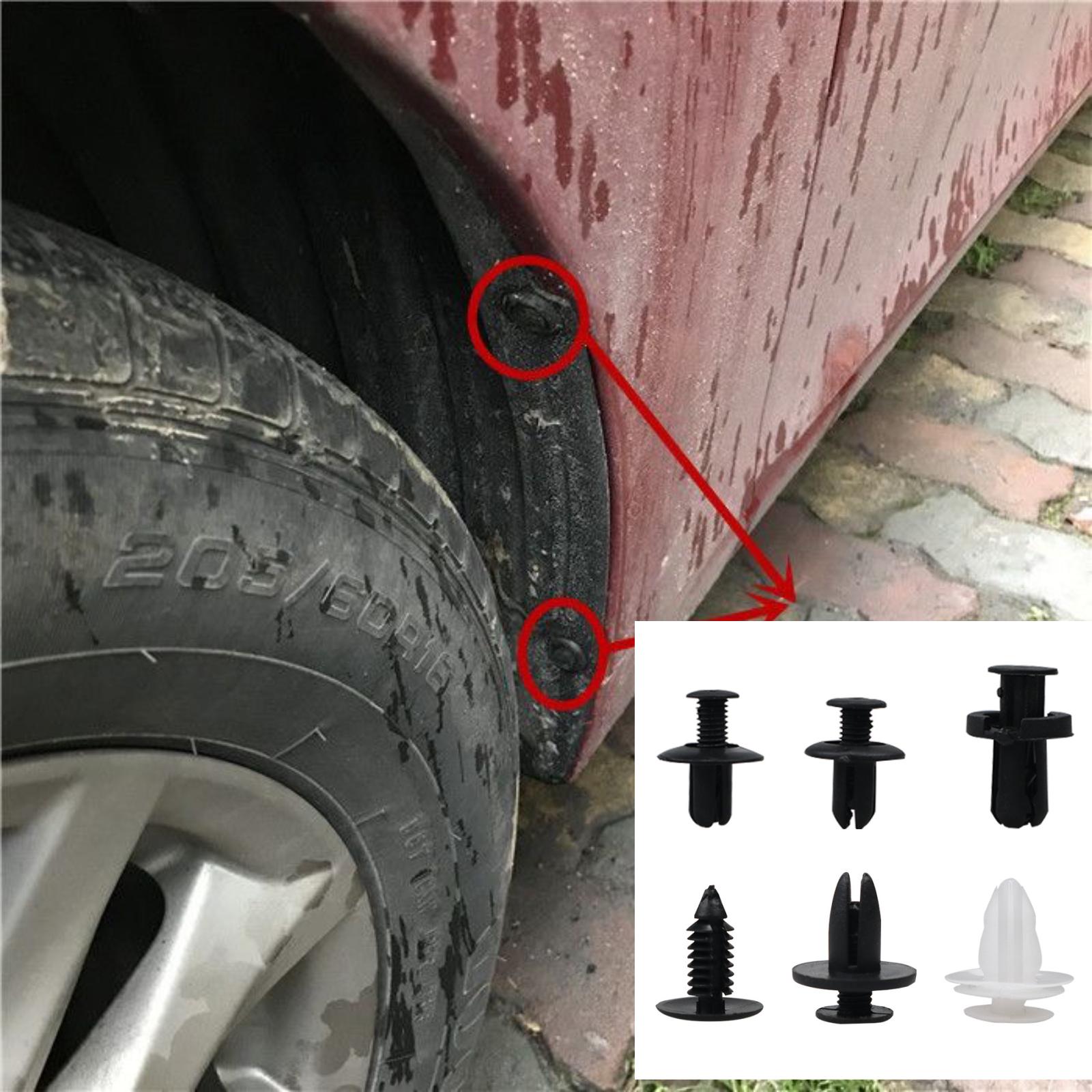 200PCS Car Clips for Hole Plastic Rivets RetainerFender Push Pin Fastener Bumper-a total of 6sizes Automotive Accessories Truck Detailing Custom Decor Carbon clavicular car clip