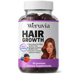 Hair growth promoter soft chewable tablets, suitable for both men and women, containing clinically studied biotin to promote thicker, fuller, and stronger hair. Mixed berry flavor, 60 gummies.