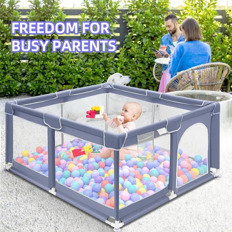 Baby Playpen, Indoor and Outdoor Playard, Play Pens for Kid Activity Center, Sturdy Safety Baby Fence with Breathable Mesh for Toddler