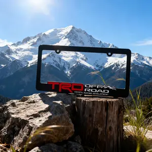 2-Pack Heavy Duty Off-Road License Plate Frame – Rugged Frame with Mounting Brackets for Truck, SUV & Jeep, Rustproof & UV Resistant, Universal Fit