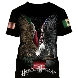 Men’s Eagles print T-Shirt Casual Crew Neck Plain Floral Striped Black Menswear Fabric Breathable Top Tshirt 77 studios clothing graphic tee apparel