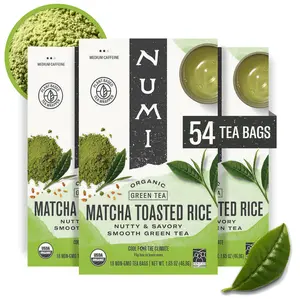 Organic Matcha Toasted Rice Tea, 54 Matcha Tea Bags, Flavorful Green Tea, Microplastic Free Tea Bags, Matcha Infused Blend, Low caffeine