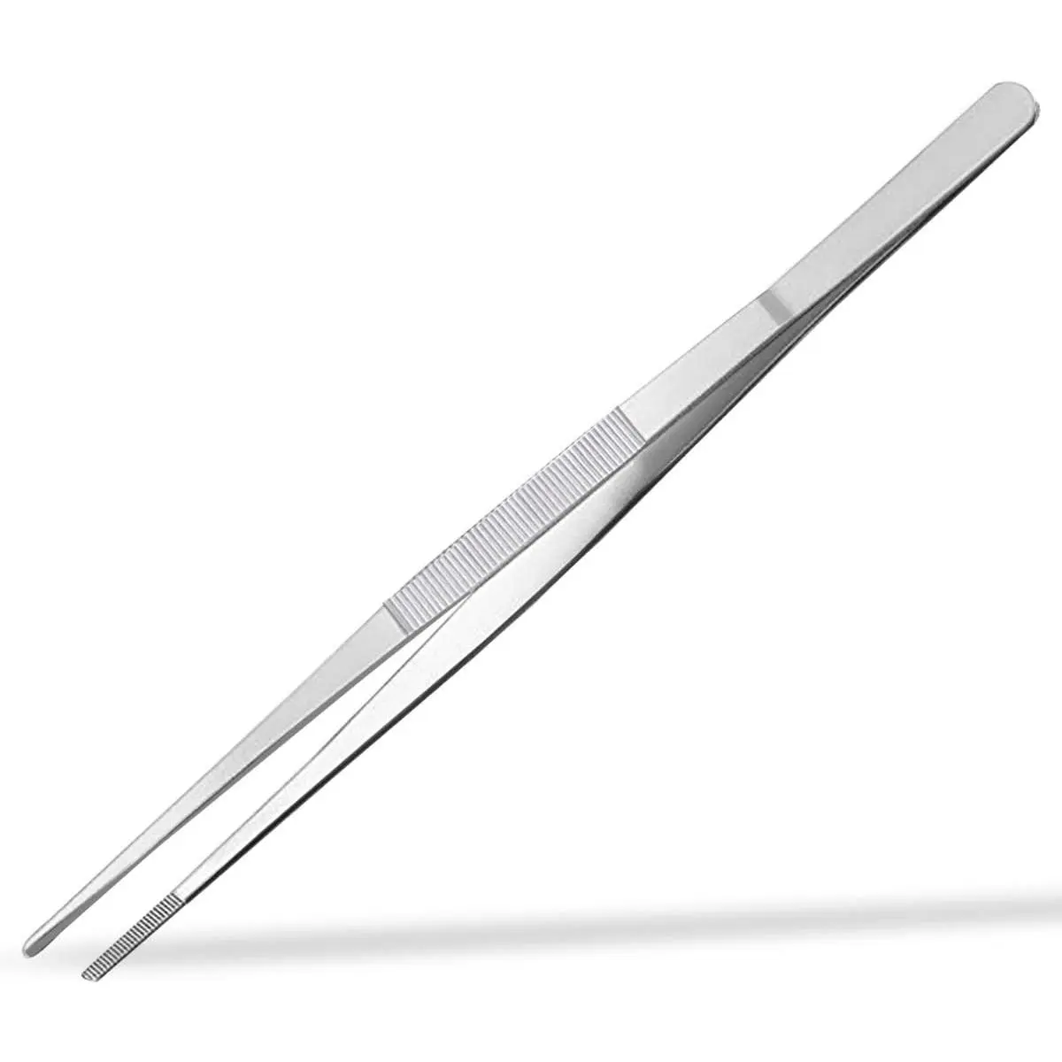 Stainless Steel Long Tweezers Tongs Kitchen Tweezer with Precision Serrated Tips Long Straight Tweezers for Cooking Cooking Tweezer for Sea  Surgical BBQ (12 Inch)