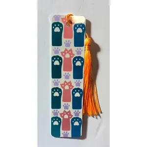 Colorful Paw Print Bookmark
