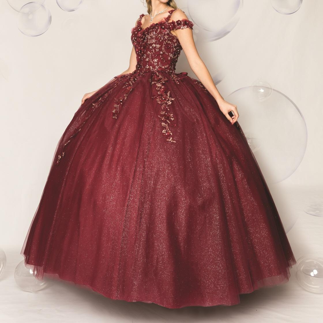 (LIVE 14) Quinceanera Dress Ball Gown Dress Lace design and Glitter Tulle Mexican Sweet 15,Prom party