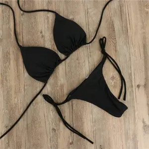 ,2026 New Triangle Thong Bikini Set – Padded Two-Piece Swimsuit (With Bonus Anklet Gift)