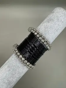 Black & Sliver Bangle Set