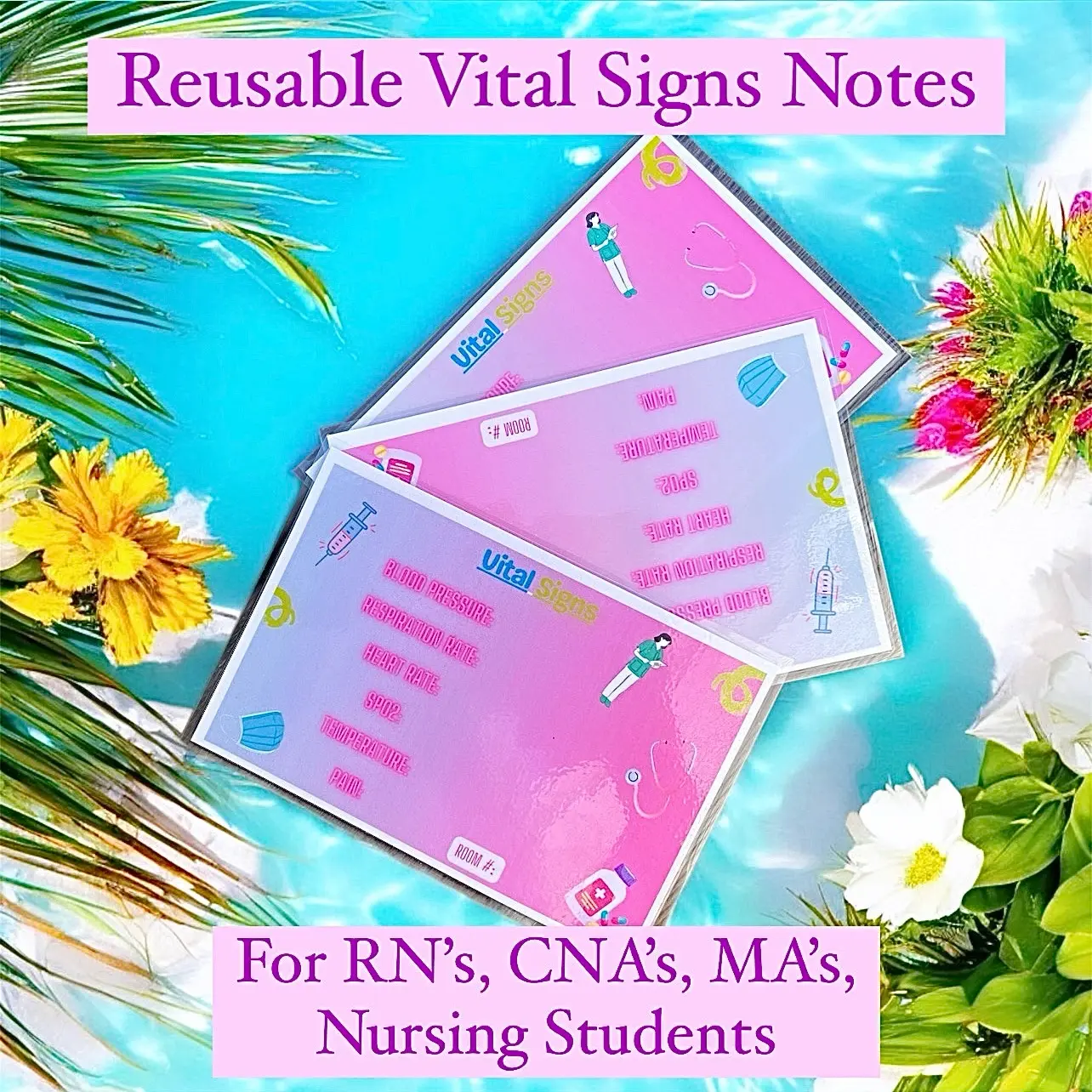 Nursing Vital Signs Documentation- Nursing School Essential - Reusable Vital Sings Note Taking - Nursing Essentials - Nursing School Success