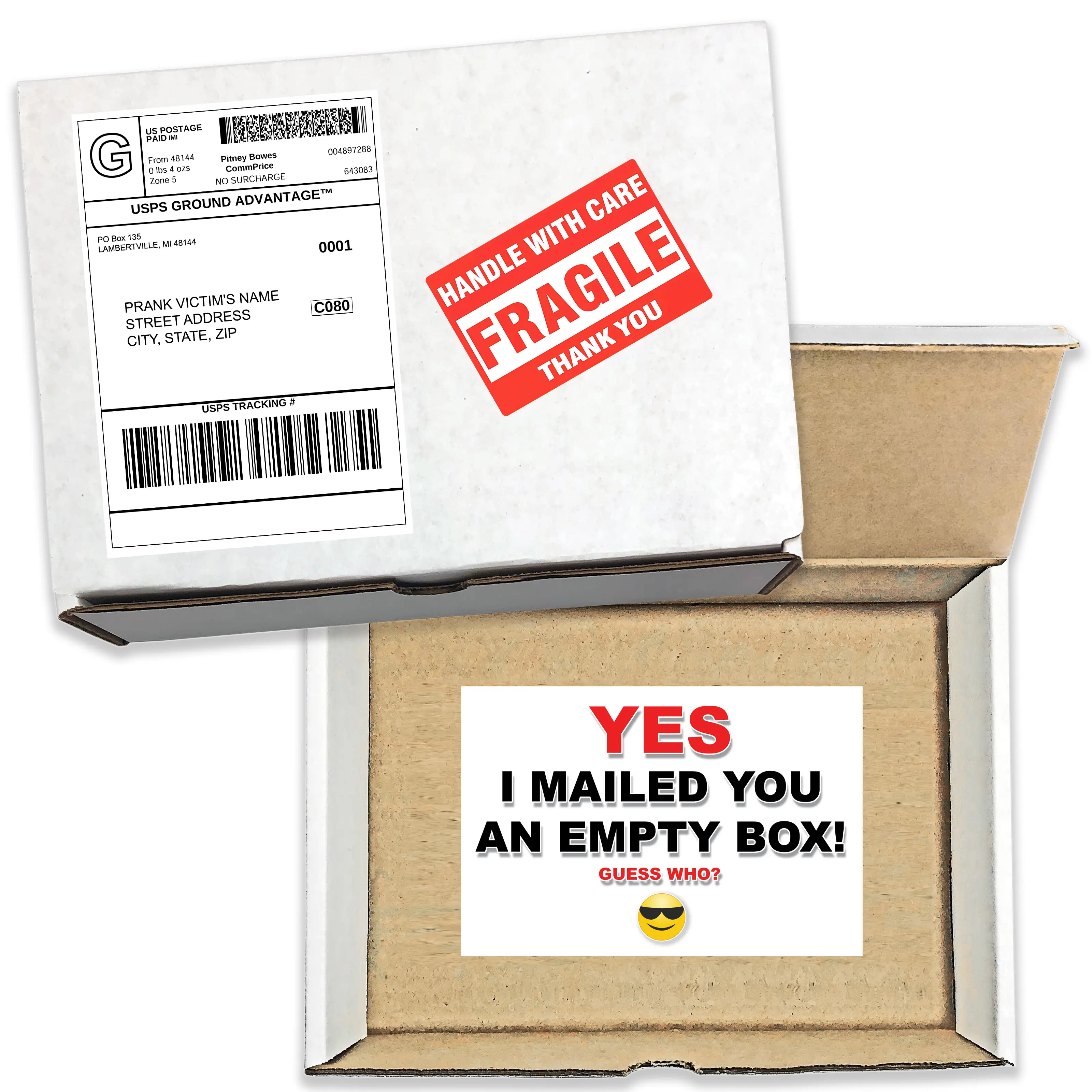 Empty Box! Guess Who? Prank Mailer Gets Sent Directly to Your Recipient, 100% Anonymously!