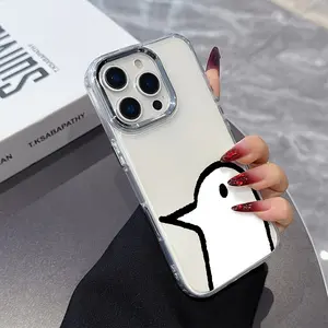 Comics Goodnight P-Punpun INS Phone Case Compatible with Iphone 17 16 15 14 13 12 11 Pro Max Plus Air Featuring A Metallic Silvery Lens Frame  Protective Drop-proof Gift Unique Design