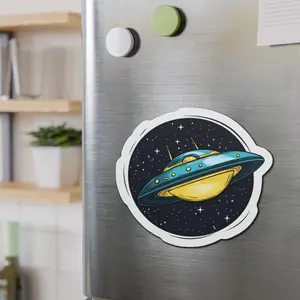 UFO Die-Cut Magnet, Car, Refrigerator, Laptop Magnet, Fridge, Alien, UFO Magnet, Home Decor, Office, Decoration, UFO Fan Gifts
