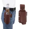 Classic Leather Bottle Holster - Multi-Use Tool+Drink Carry Beer Holder Waist Bag for Camping, Hiking, Outdoor Festivals, Gifting | Mexican Motifs Drinkware Accessory 01