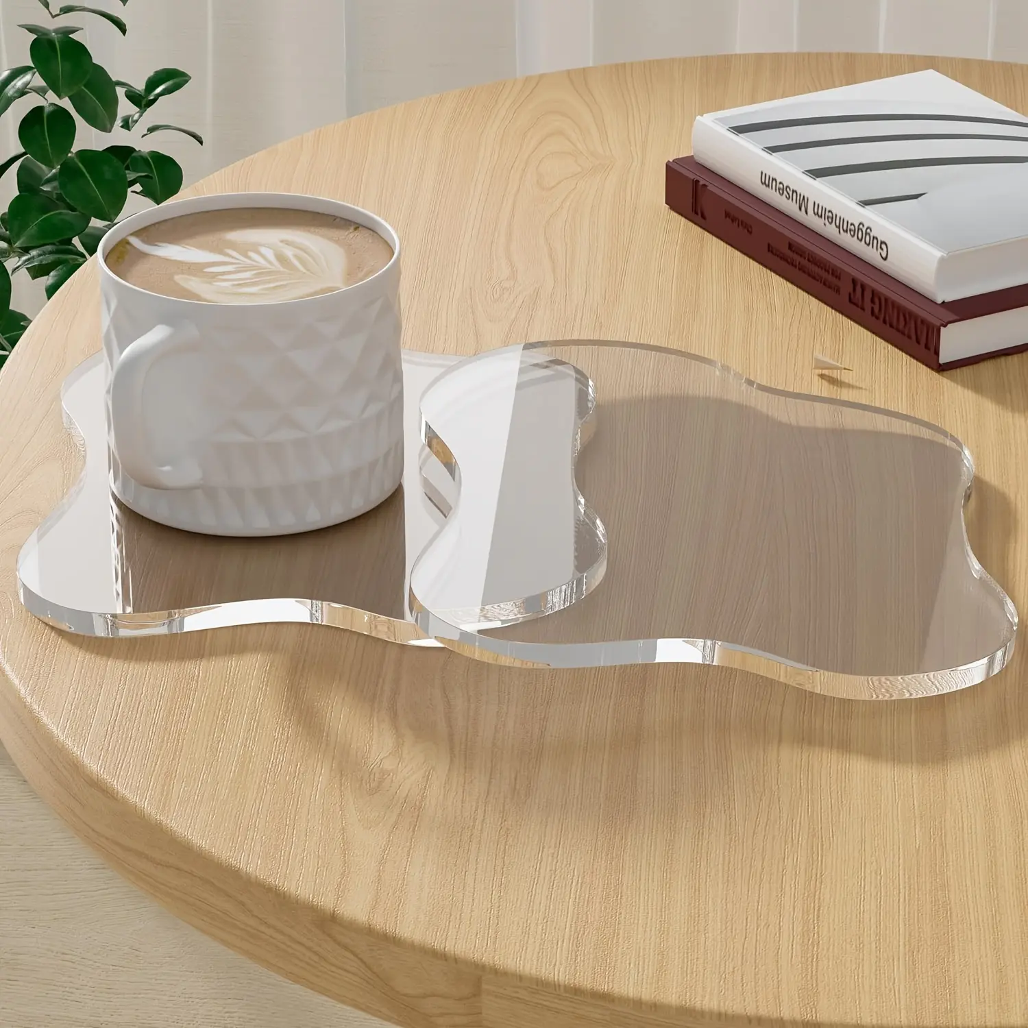 Acrylic Coasters Set of 2, Transparent Cloud-Shaped Drink Mats, Irregular Bar Cup Holders, Table Protection & Display Accessories Gift, Waterproof Coasters