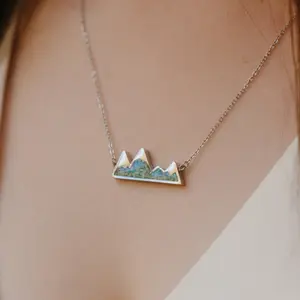 The Turquoise Mountain Range - Crushed Turquoise Nature Inspired Necklace