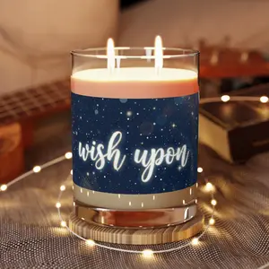 Wish Upon script typography Candle | 11oz glass scented candle