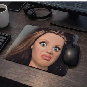 Funny Angry Doll Mouse Pad Viral Meme Cute Desk Setup Gift