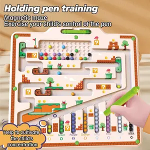 Children's Magnetic Maze Walking Ball, Board Game for Concentration Training,2-In-1 Educational Game,Baby Developmental Gift,Montessori Fine Motor Skills Toys for Kids,Christmas & Birthday Gifts for Boys and Girls, Montessori Puzzles Gift