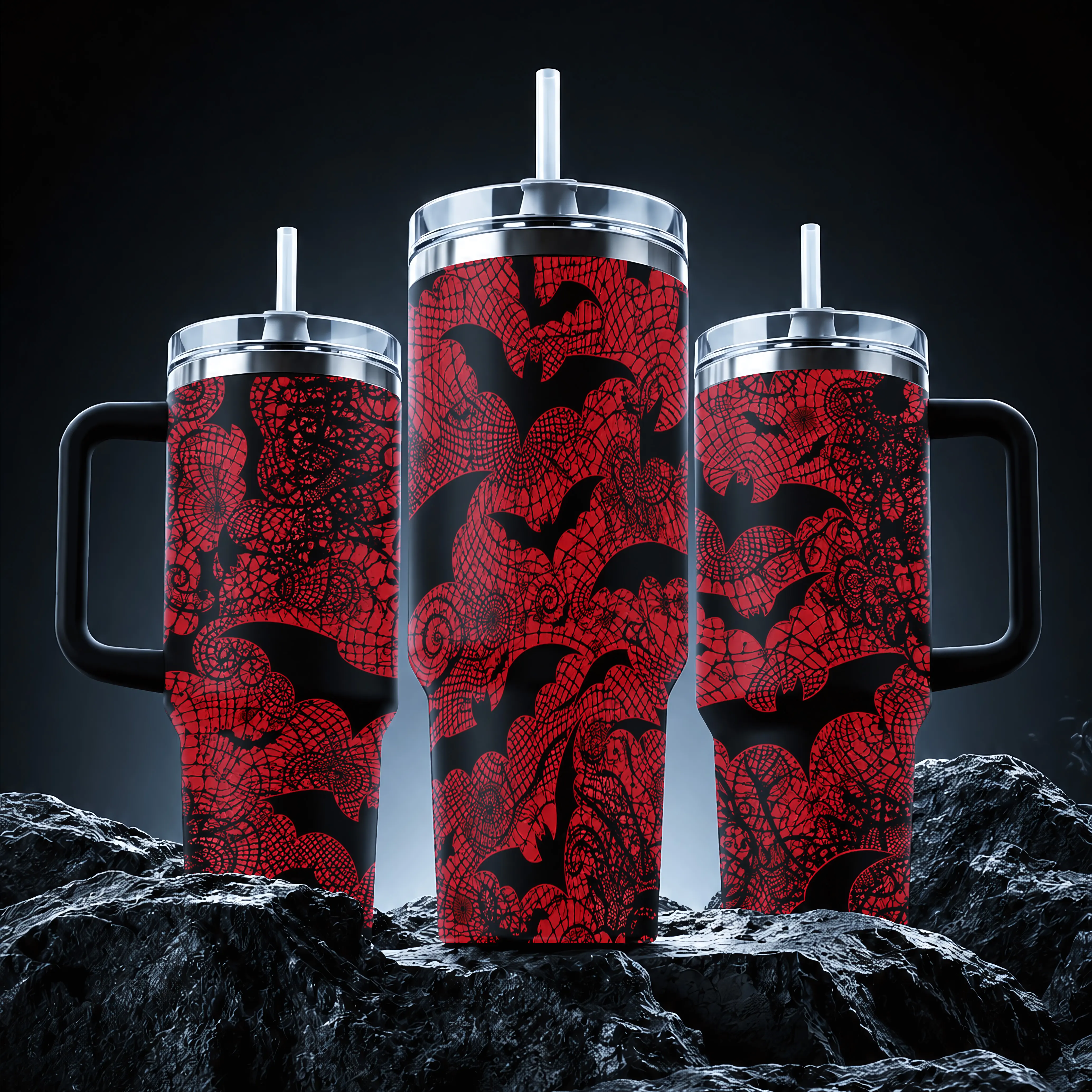 Red Lace and Bats 40 oz / 20 oz Tumbler