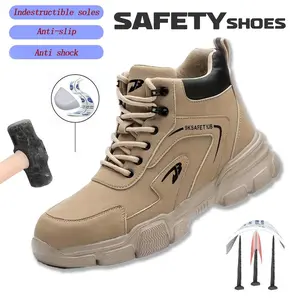 Men's Steel Toe Work Shoes Anti Smash Anti Puncture Non-Slip Trainers