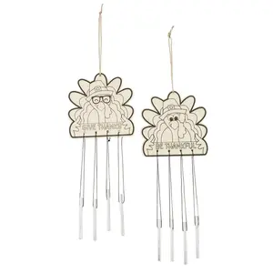 Color Your Own Thanksgiving Turkey Wind Chimes - 12 Pc.