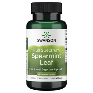 NEW !!! Swanson Full Spectrum Spearmint Leaf 400 mg 60 Capsules Organic Natural Supplement Herbal Healthcare Digestive Support