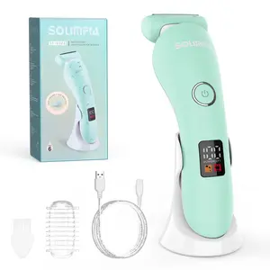 Solimpia Electric Hair Removal Device for Women, USB Rechargeable Shaver for Bikini Underarm Legs, Waterproof LED Display with Charging Base
