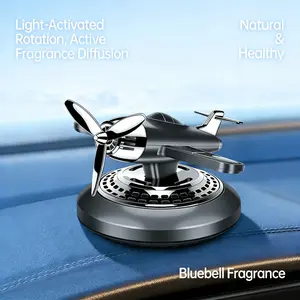 High-End Airplane Shape Car Perfume, Alloy Body, Automatic Rotating Propeller, Long-Lasting Fresh Scent, Car Dashboard Decoration