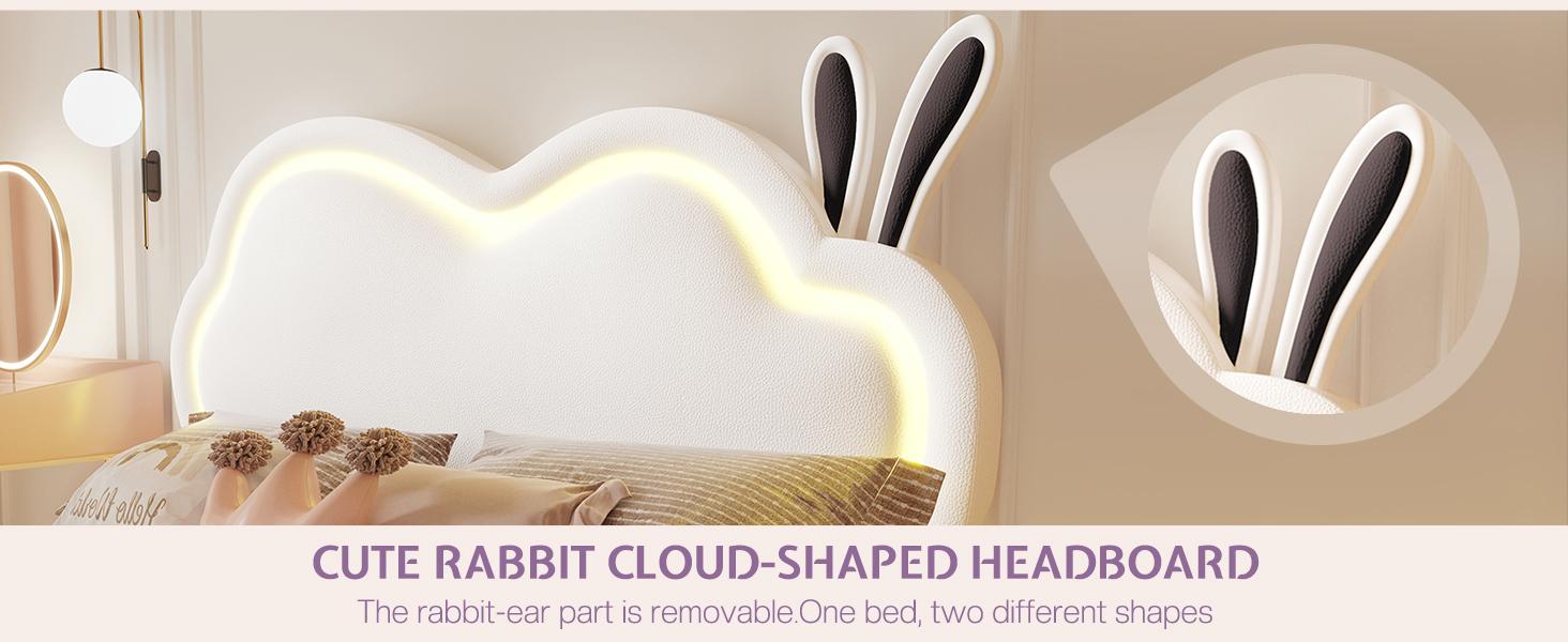 AMERLIFE Floating Bed Frame with Adjustable LED Headboard, Cute Leather Upholstered Platform Bed Frame with Wood Slats Support, Easy Assembly/Best Gift Ideas/Christmas Gifts AMERLIFE Floating Bed Frame with Adjustable LED Headboard, Cute Leather Upholstered Platform Bed Frame with Wood Slats Support, Easy Assembly/Best Gift Ideas/Christmas Gifts