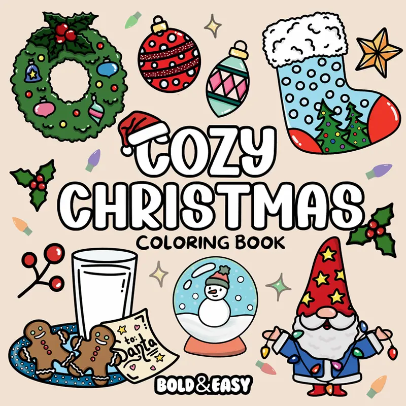 Cozy Christmas Coloring Book & Reusable Protective Sheet by Wook Books