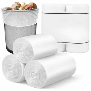 3 rolls 8 Gallon Trash Bags, Strong White Trash Can Liners 110 Count, Durable Leak Resistant Garbage Bags for Bathroom Kitchen Office, Fits Small Waste Bins, Easy Tear Rolls for Home Daily Use