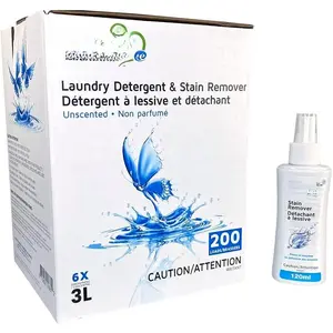 Liquid Laundry Detergent Unscented HE Concentrated, 200 Loads 3 Liter, Enzyme Stain Remover, Front Load and Top Load Compatible