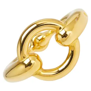 Pre-owned HERMÈS Brass Small Leather Goods Mors Scarf Ring