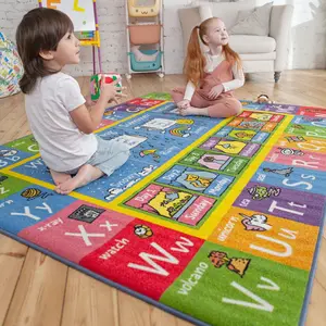 KC CUBS ABC Alphabet, Seasons, Months & Days of the Week Educational Learning & Fun Game Play Non Slip Boy & Girl Kids Area Rug Carpet for Children Bedroom, Toddler Classroom, Daycare & Baby Playroom Floor Mat, Playtime Activity
