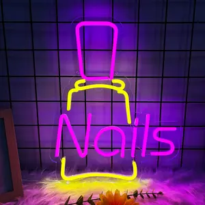 【Nail Neon Sign】LED Neon Sign,Dimmable Light Business Signage,Lighting Signs Designed for Girls,for the Bedrooms and Living Rooms of Nail Salons.