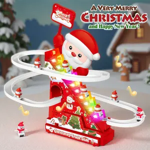 Magic Christmas toys! Santa Claus ladder electric clockwork toy, fun gift for children, the best Christmas gift.