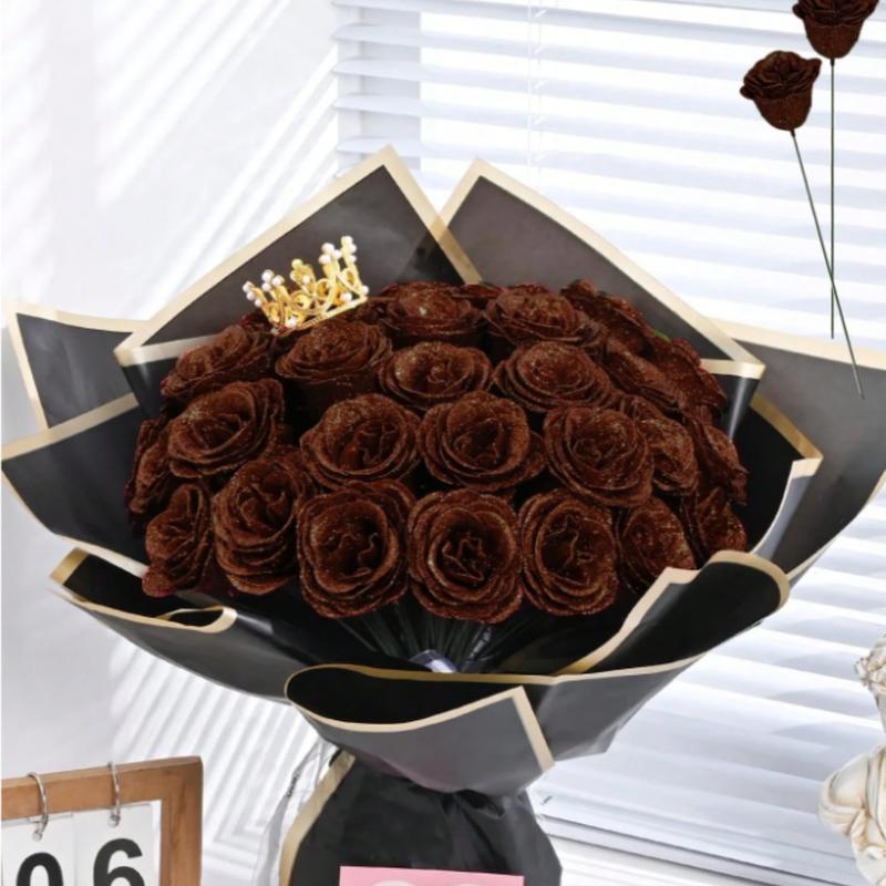 Sparkling Rose Bouquet – 20 Roses Set (2.76 Inch, DIY Glowing Bouquet)